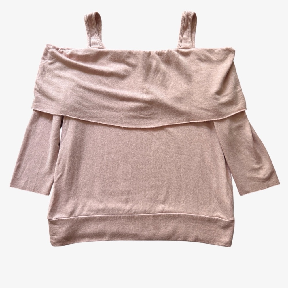 Bailey 44 Women’s Cold Shoulder 3/4 Sleeve Modal Sweater, Blush Pink, Medium